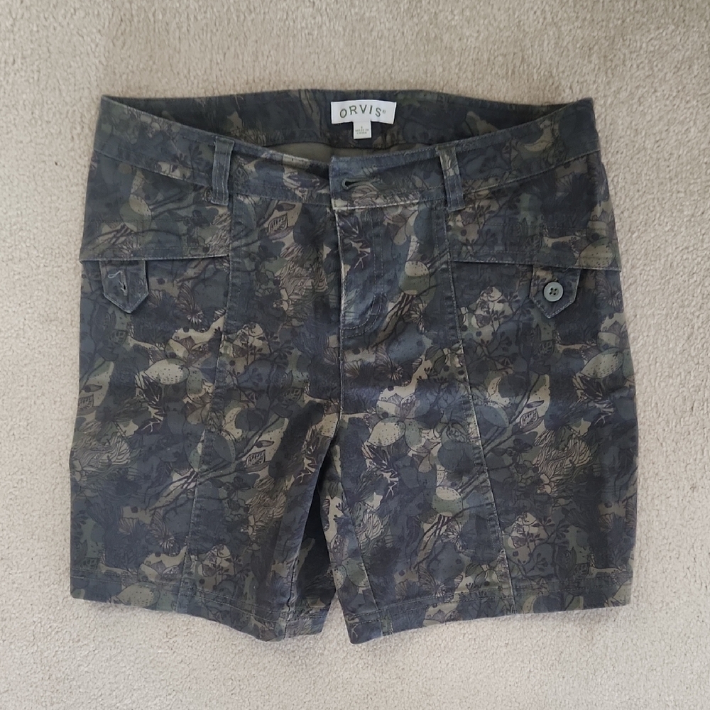 Orvis Green and Brown Cargo Shorts, Camo